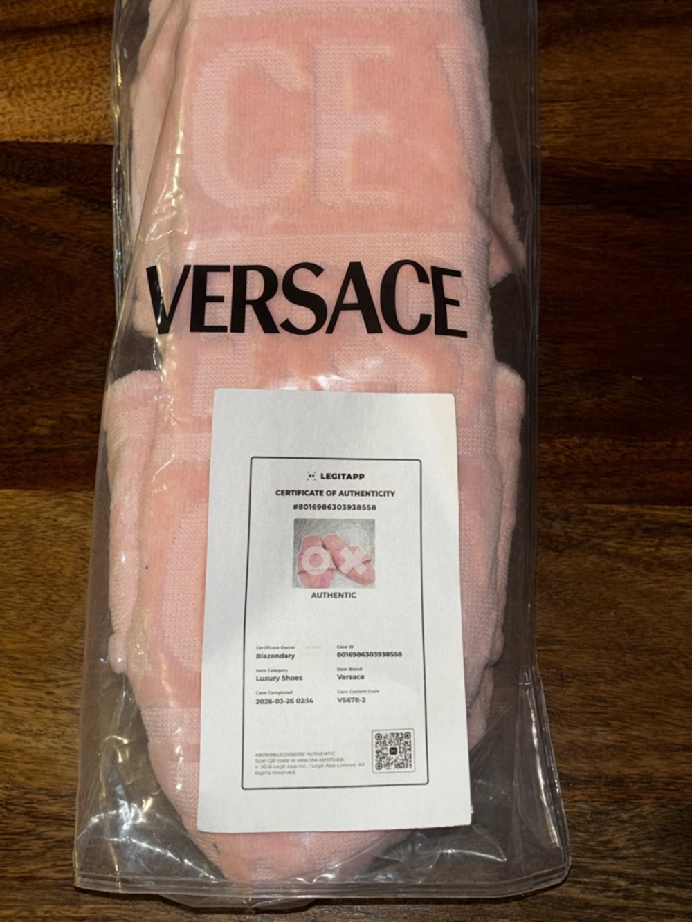Versace Pink Rosa Allover Baroque Bath Slippers XL Authentic - Picture 5 of 5